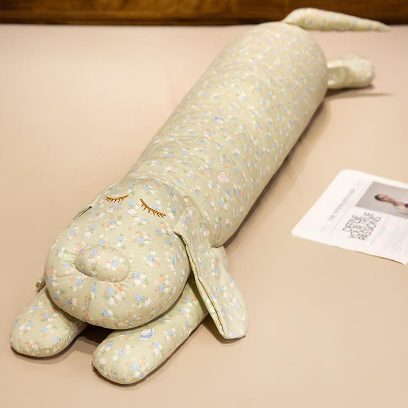 Floral Printing Puppy Cuddly Hurl Bolster Pure Cotton Filled Long Cushion Comfortable Sleepy Pal Pretty Sleeping Space Ornament
