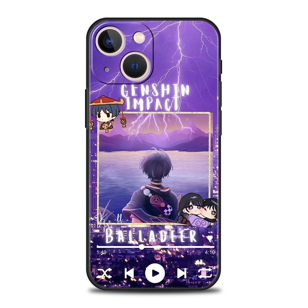 

Роскошный чехол для телефона iPhone 15 14 11 Pro Max 13 12 XS X XR SE3 7 8 Plus Genshin Impact xiao Music Cover Protect Funda iPhone 12