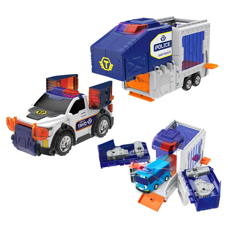 [pororomall] Tayo El Pequeño Autobús Policía SWAT Playset con Emergencia y Bomberos Minivehículo Doble Set