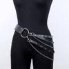 Women Party Belt Hip Hop Gothic Chain Rivet Multi Straps Decorative Faux Leather Punk Pants Matching Waist Strap Clothes Accesso