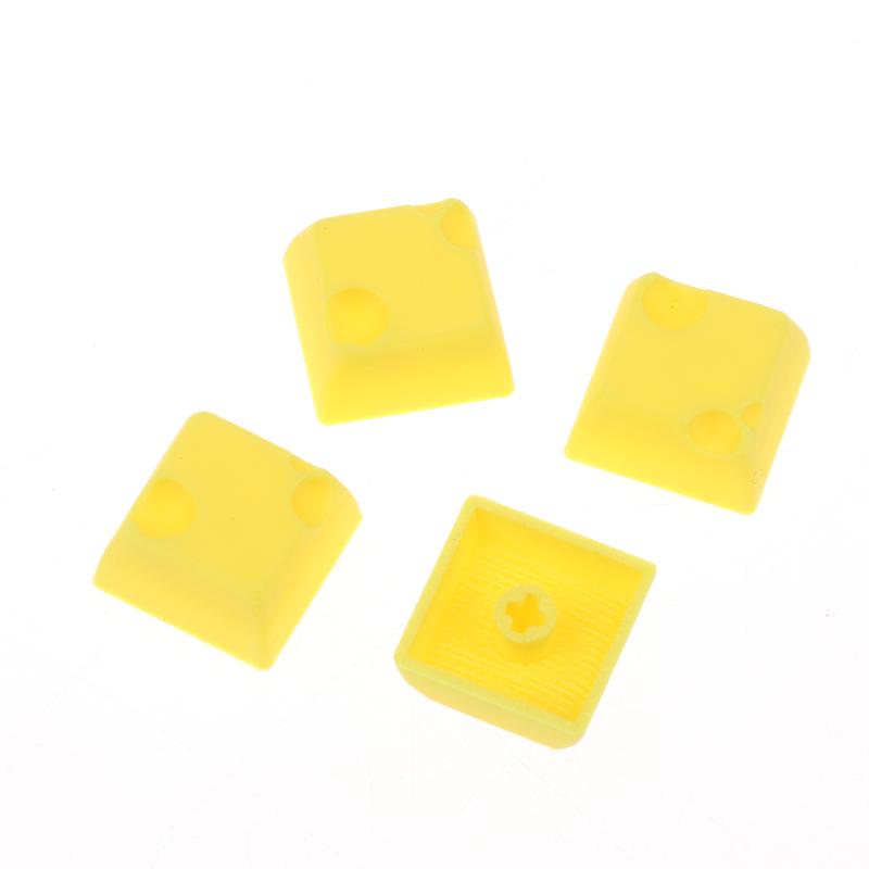 4Pcs Chesse Cake Cube Keycap For Mechanical Keyboard Keycaps Cartoon Cute Personality Keyboard Decorations