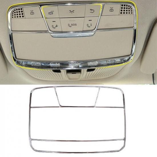 For Mercedes-Benz GLC 2016- Matte Silver Roof Reading Light Frame Decor Trim