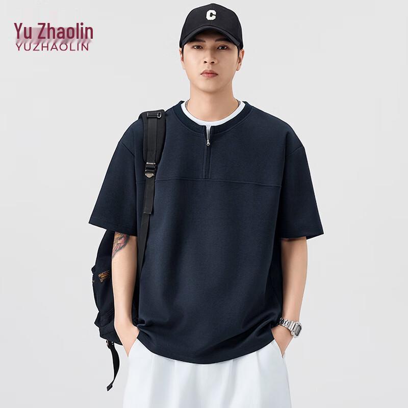 YUZHAOLIN Men s Faux Two-Piece Short Sleeve T-Shirt XL