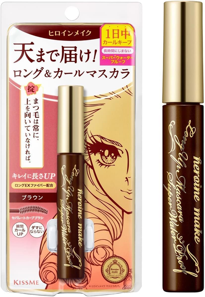 

Heroine Make Long Up Mascara Super WP 02 Brown 6g Waterproof formula that is resistant to and rubbing tears, sweat, water, sebum,