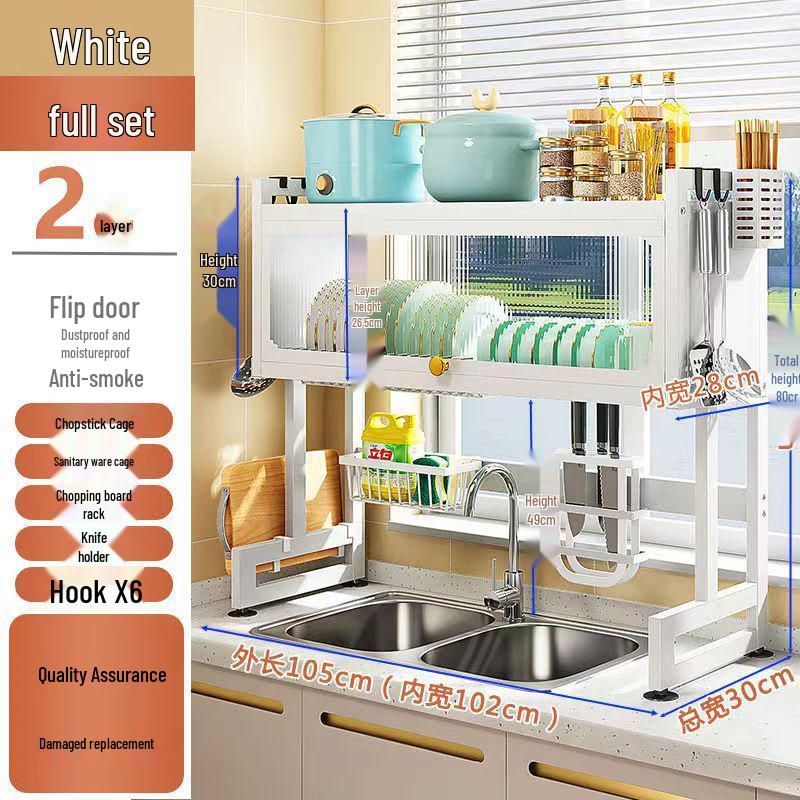 Multi-functional Dustproof Kitchen Countertop Storage Rack