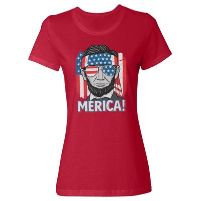 4 juillet Abraham Merica - Jour de l'Indépendance T-shirt à col rond pour femme T-shirt unisexe