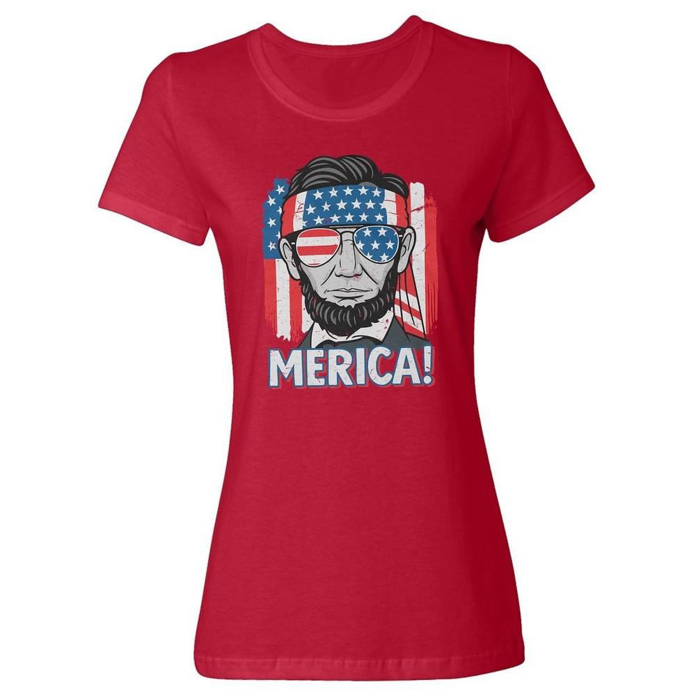 4th of July Abraham Merica - Independence Day Ladies  Crewneck T-Shirt Unisex T-Shirt L