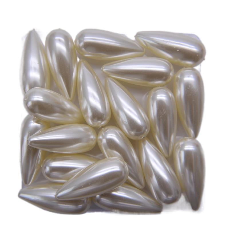 Beige High-Gloss Water Drop Imitation Pearl Beads for DIY Jewelry and Clothing Accessories