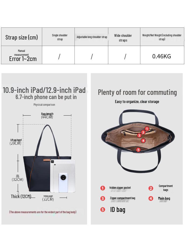 Women's Large Capacity Canvas Tote Bag - 2025 High-End Oxford Cloth Underarm Shoulder Handbag