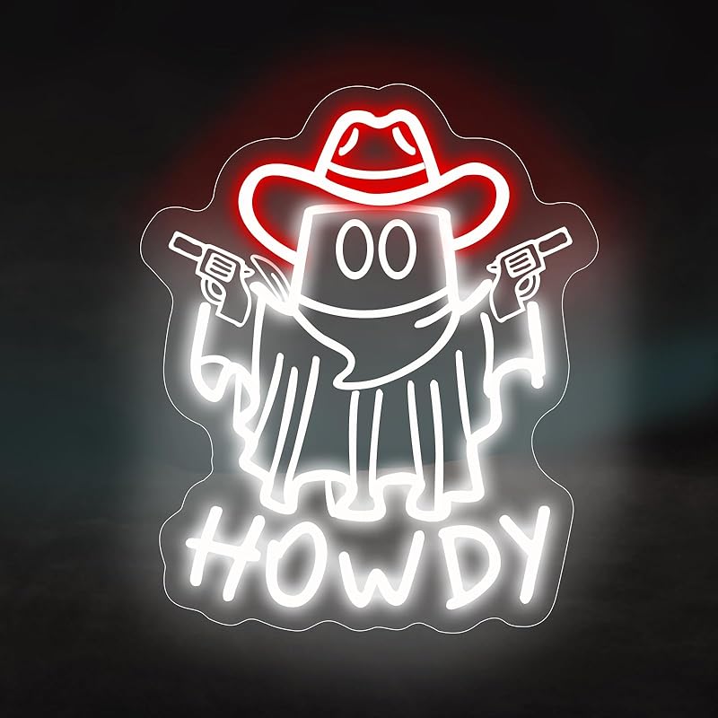Привет и Алоха Ковбойка Серферша Неоновая вывеска, Привет Ковбойка настенный декор Светодиодная подсветка, Девичье настенное искусство Неоновая вывеска, Прибрежная Ковбойка Брюнетка, назад к Ghost