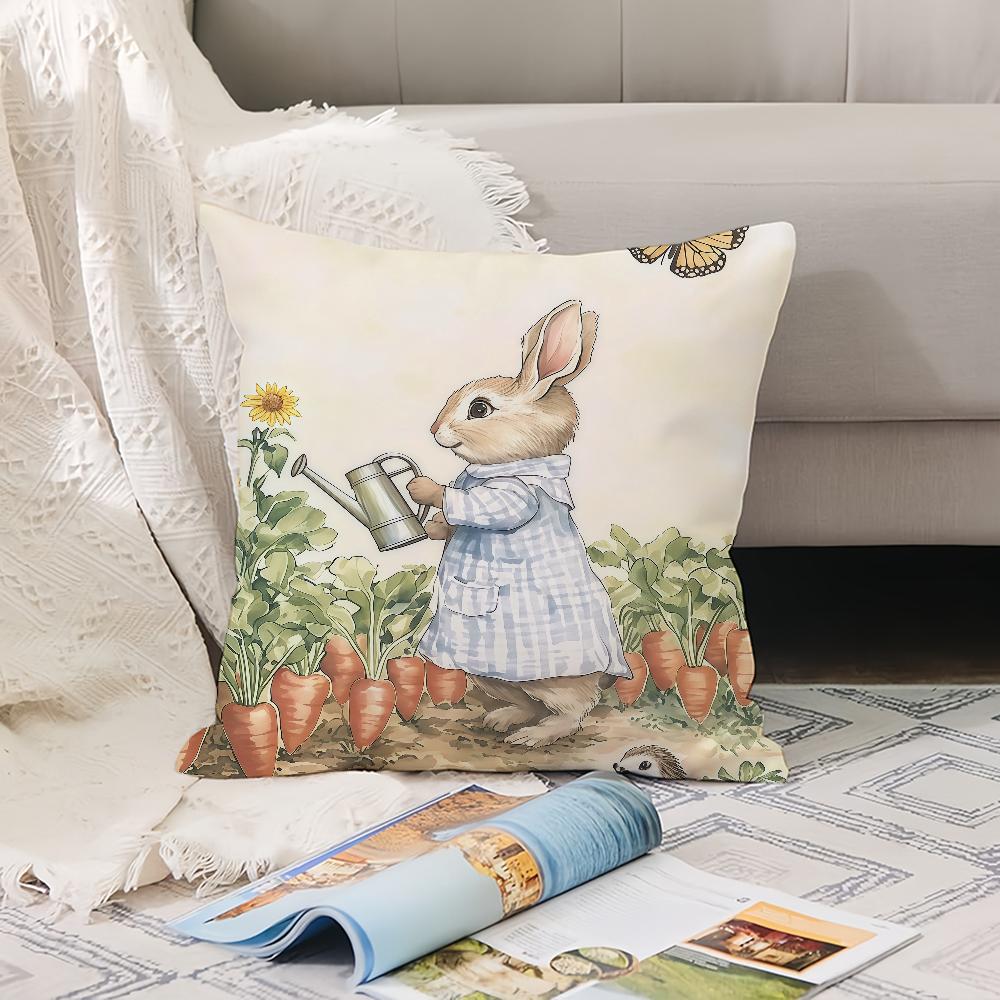 Cartoon Cute R-Rabbit Pillow Case Office Cushions Suitable For Sofa Car Bedroom Decorative Cushion Cover