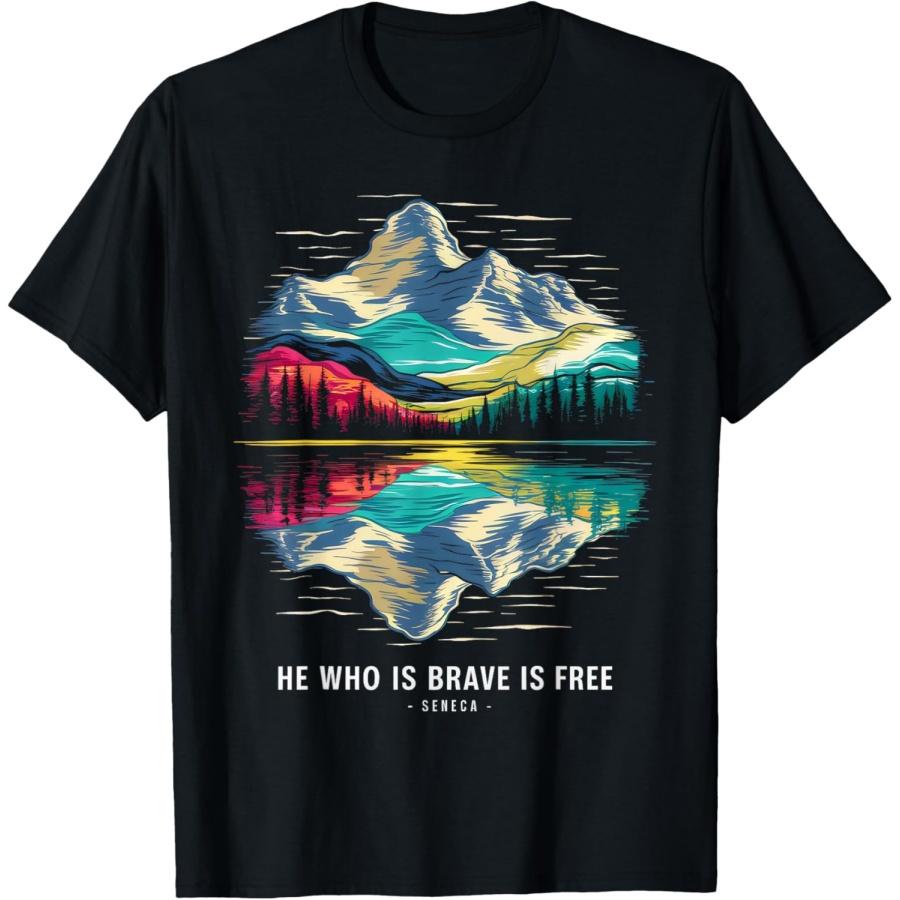 Stoic Seneca Philosoper Quote Brave Free Stoicism Phrase T-Shirt S