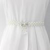Korean Version of Women's Rhinestone Pearl Waist Chain Fashion Dress Decorative Elastic Waist Belt Women's Sweet Flower Elastic Waist Seal