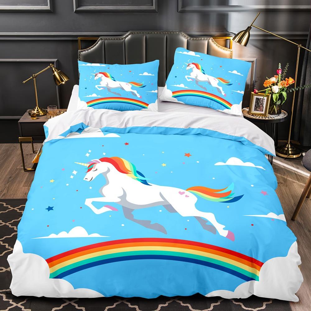 Magical Unicorn Bedding Sets Quilt Bed Cover Comforter Duvet Cover Pillow Case 2-3 Pieces Sets Kids Adult Bedroom Decoration