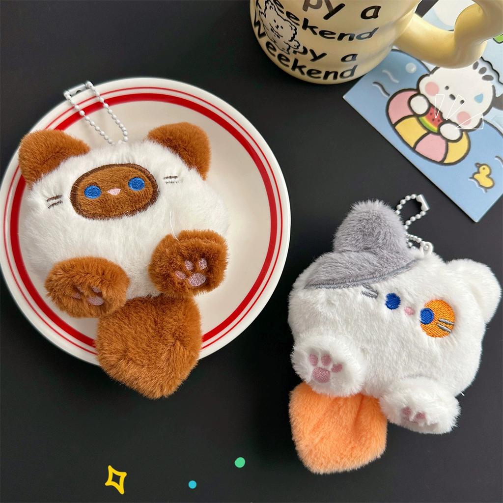New Creative Cartoon Cat Key Chain Plush Doll Can Be A Net Red Animal Unisex Backpack Key Doll Pendant Decorative Small Gifts