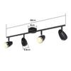 Spot de plafond - NETTLIFE - Plafonnier 4 ampoules - 16W LED intégrée - Orientable 350° - Noir métal