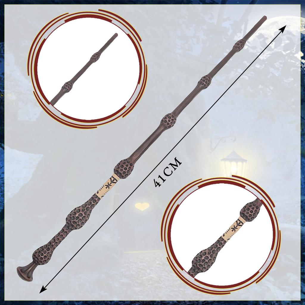 [Meccol] Dumbledore's Elder Wand Set - Costume Accessory, Magical Prop, Harry Potter Wand, Steel Core, High-Precision Engraving, Durable, Includes