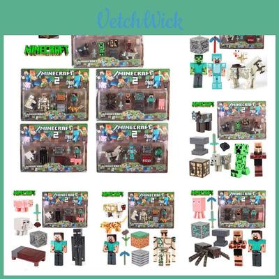 Minecraft Creeper Building Block Cake Decorations For Birthday Parties Premium Quality Plastic Figurines