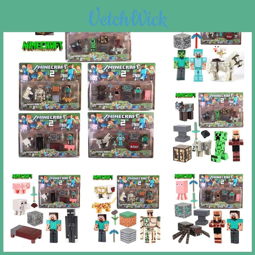 Minecraft Creeper Building Block Cake Decorations For Birthday Parties Premium Quality Plastic Figurines
