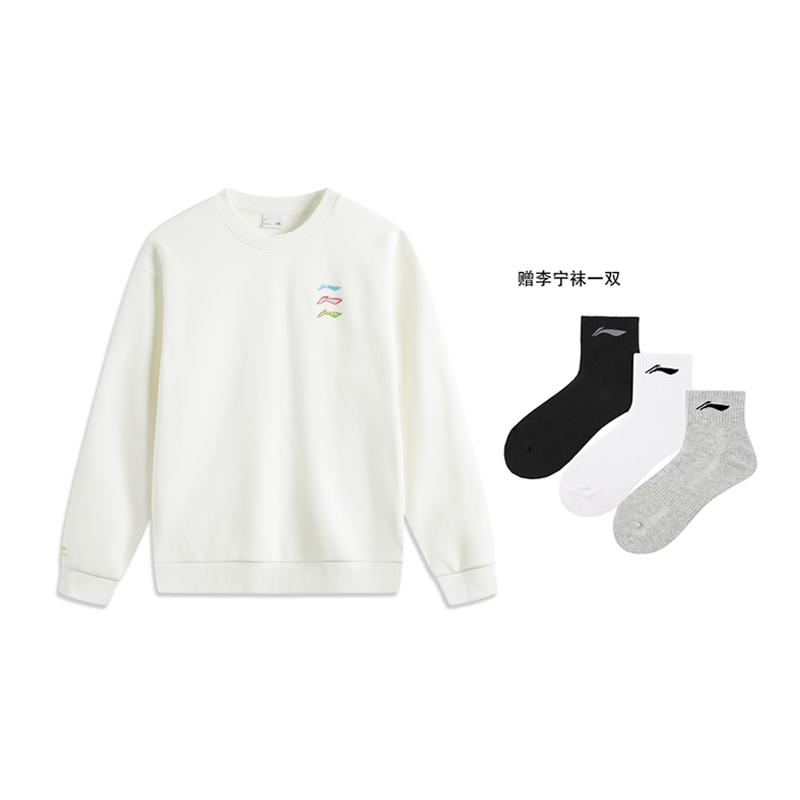 Li Ning Sports Life Collection Sweatshirt Unisex Ivory AWDUG03-2