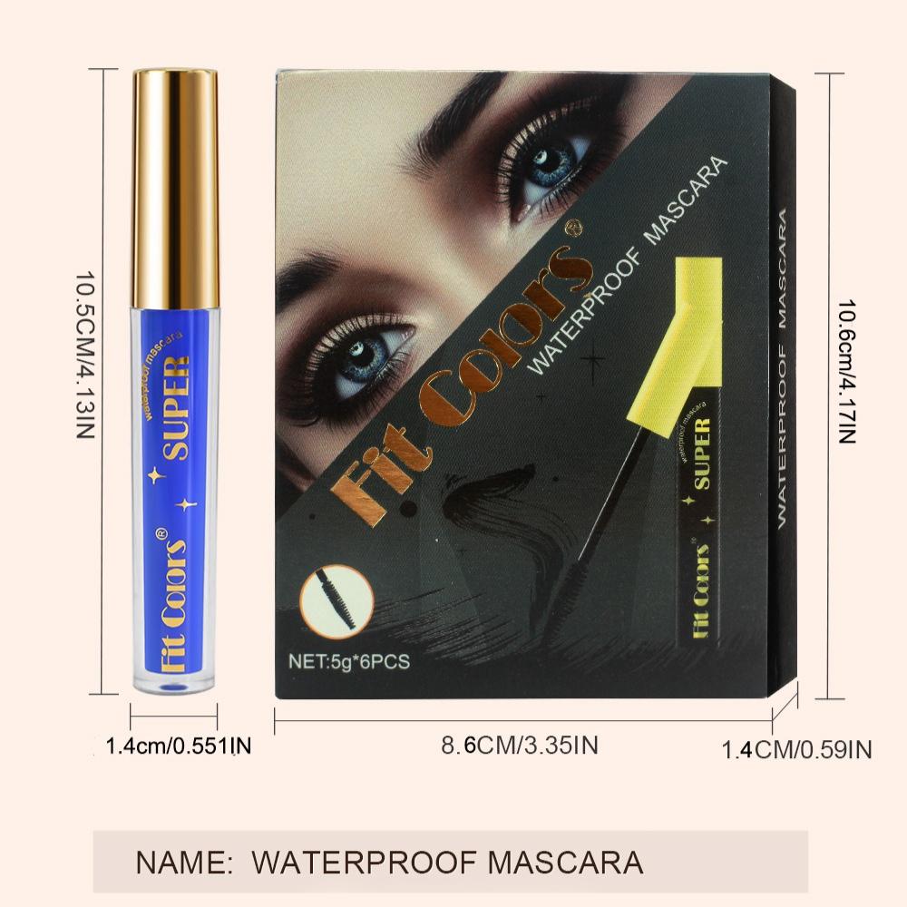 Fit Colors 6 Pcs Colored Mascara Set Waterproof Smudge-Proof Lengthening Thickening Curling Colorful Eye Makeup Kit for Festival Stage Party Women