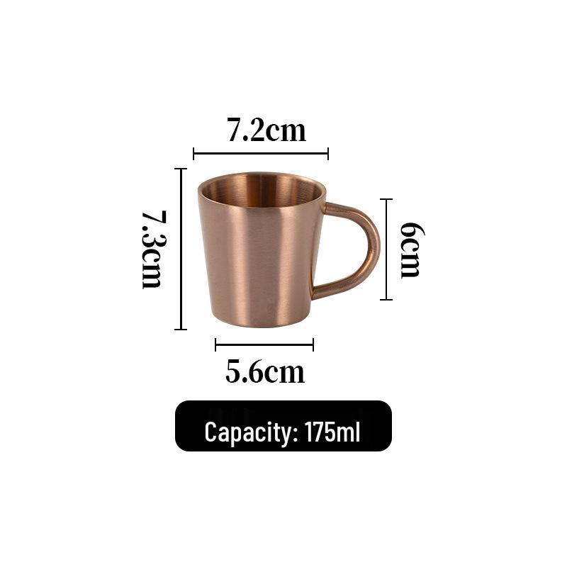Taza Termo Aislada de Doble Pared de Acero Inoxidable 304 con Asa - Dorada