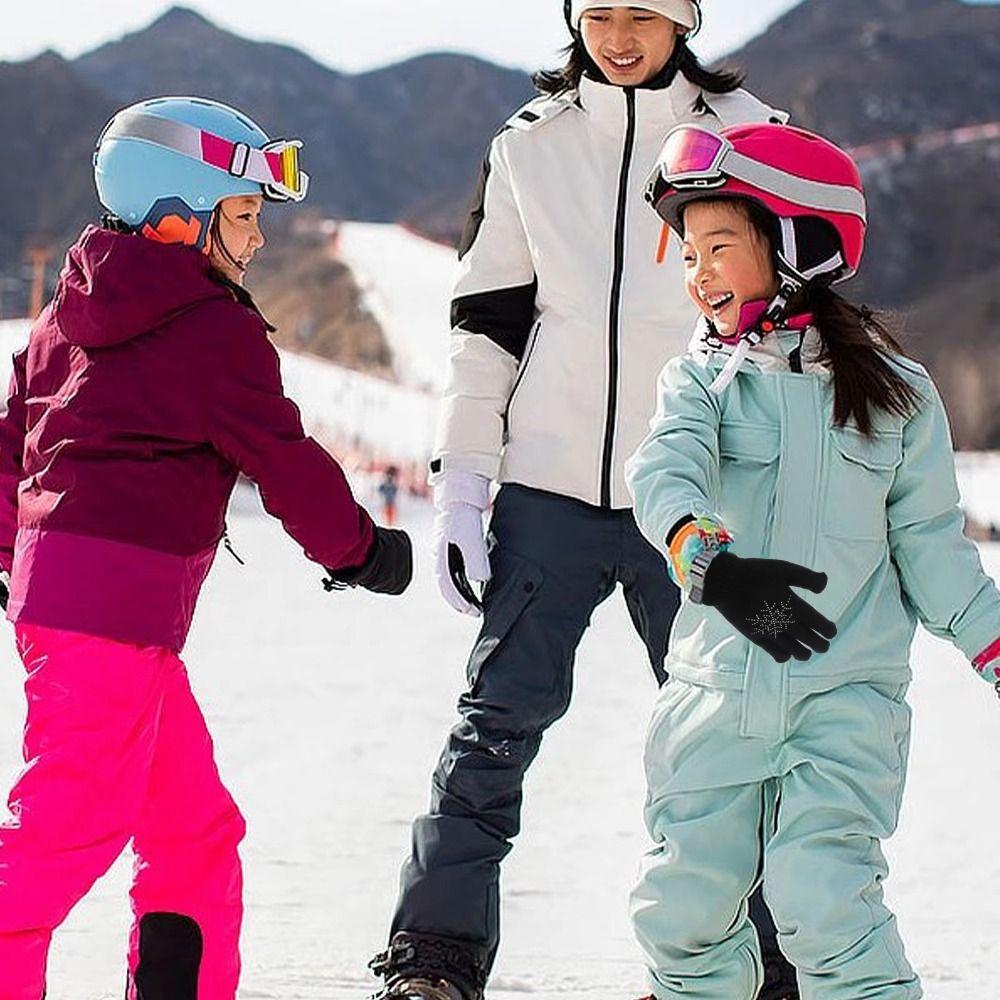 Rhinestone Figure Skating Gloves Palm Protection Kids Skating Mittens Winter Sports