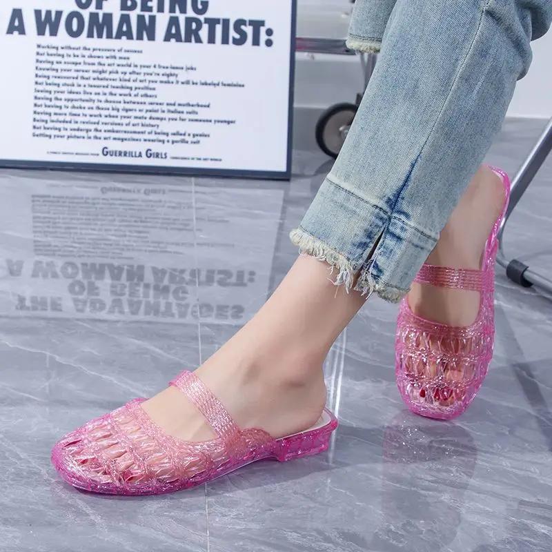 Fashion On Beach With Heel Slides Summer Women's Slippers and Ladies Sandals Korea Style H Sandal Sale 2025 Luxury Original Casual Shoes