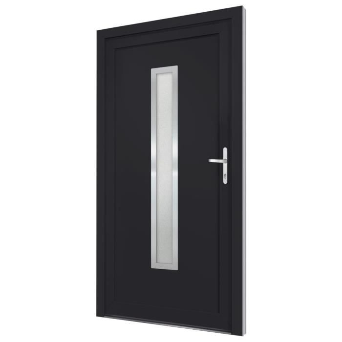 VidaXL Porte d'entrée anthracite 108x200 cm PVC 3187907