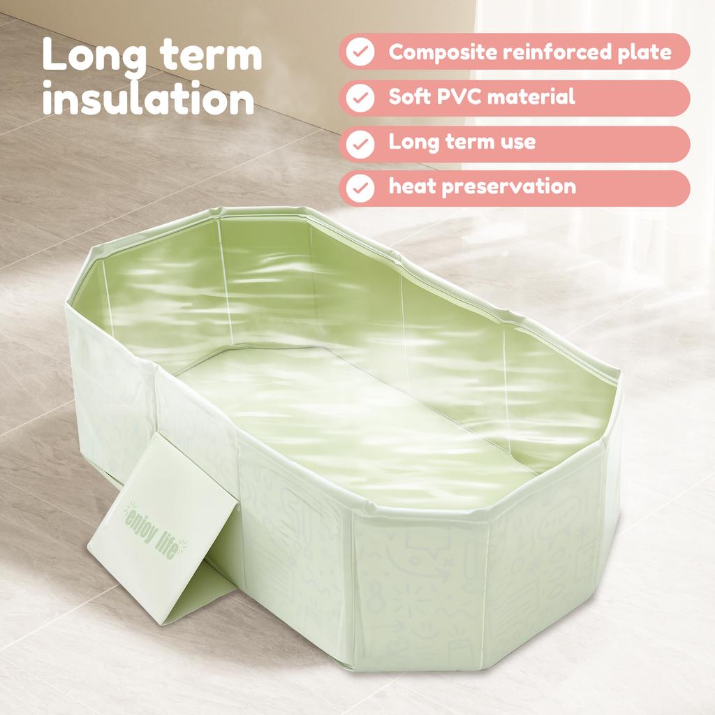 Foldable Baby Bathtub Portable Toddler Bathtub Shower Basin 2 Color Safe and Secure Thermal Bath Barrel for Children
