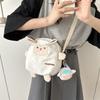 Sheep Cartoon Canvas Crossbody Bag For Teens Soft Material Daily Outfit Shoulder