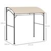 2.2 X 1.5 M BBQ Grill Gazebo Tent, Garden Grill with Metal Frame, Curved Canopy and 10 Hooks, Outdoor Sun Shade, Beige