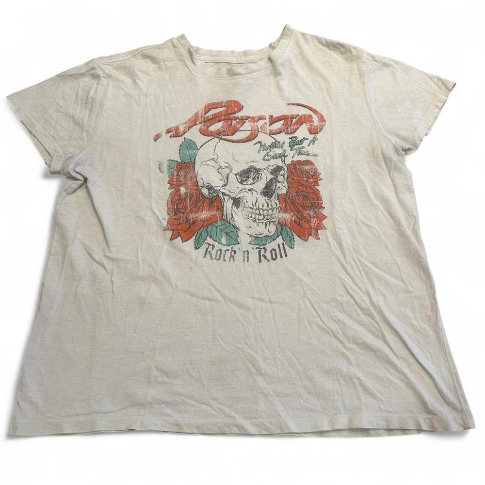 Vtg Poison rock n roll music short sleeve white color tee shirt KV35605 Unisex T-Shirt XXXXL