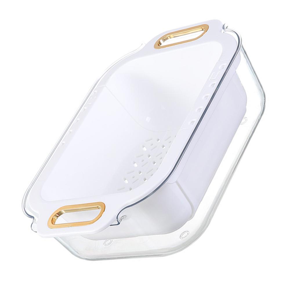 Extendable Over Sink Colander Double Layers Retractable Drainer Basket for Home Kitchen