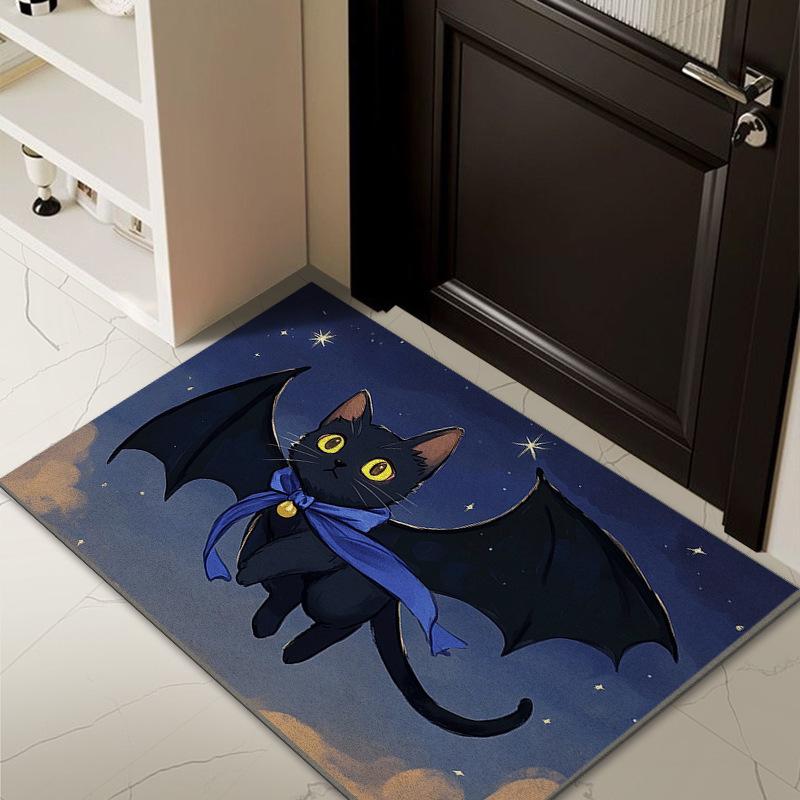 Home Silk Ring Non-slip Mat Home Creative Halloween Pumpkin Door Door Dust Mat Mat Mat Mat Mat Mat Carpet