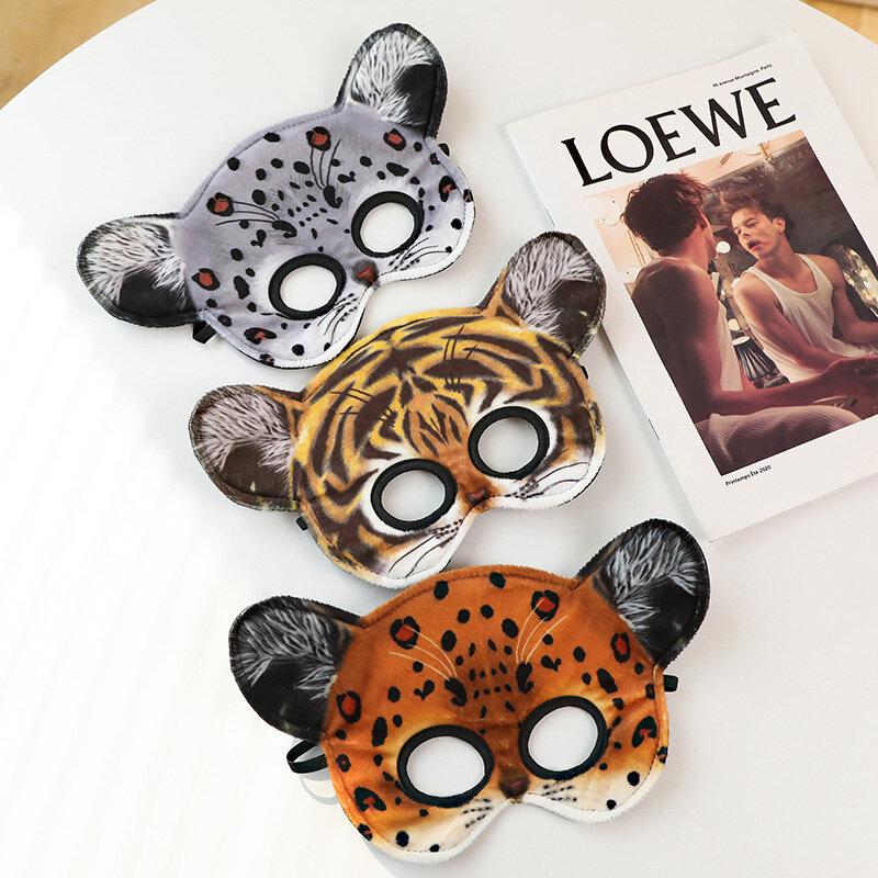 Amazon Hot Sale 3D Eagle Cat Animal Facial Plush Mask Creative Tiger Leopard Plush Animal Sleeping Eye Masks for Kids Party