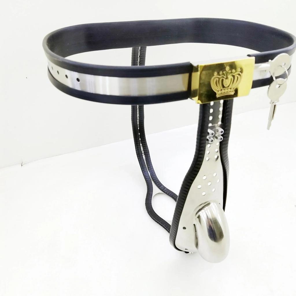 Stainless Steel Male Chastity Belt Cock Cage Restraint Lockable Chastity Device Anal Beads SexToys for Men BDSM T Type Gear Game