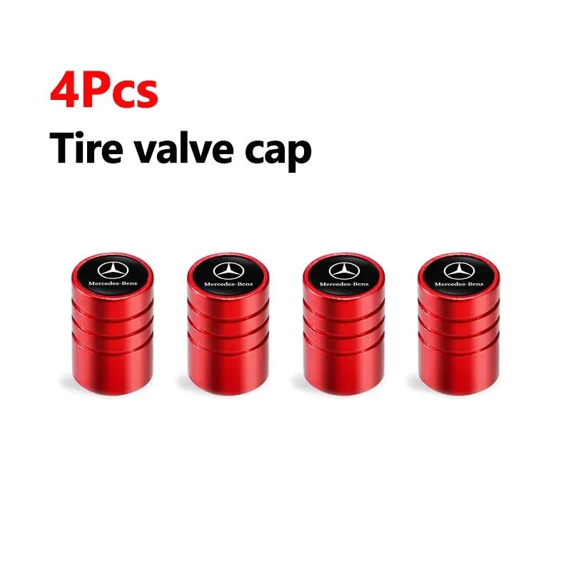 WXUKM1 C200 E200 New 2025 For Mercedes Benz 4Pcs Car 3D Logo Tire Valve Caps Emblem Cap Case For Mercedes Benz AMG Smart W205 C300 W203
