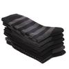 5 Pairs Mens Dress Socks Stripe Plus Size High Quality Combed Cotton Crew Socks Black Cool Breathable Casual Socks for Men