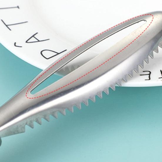 Stainless Steel Fish Scale Scraper with Splash Guard Ergonomic Handheld Descaler Tool