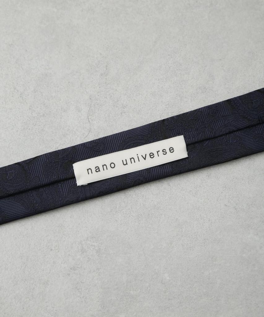 [Nano Universe] Kyoto Nishijin Washable Shadow Paisley Tie, Men's Size F 120, Navy, 668-5242204