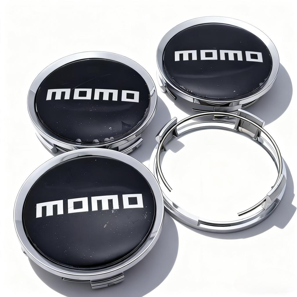 4τμχ Μαύρο Ασημί Λογότυπο MOMO Σήμα Κάλυμμα Κέντρου Τροχού Αυτοκινήτου 74mm 69mm Κάλυμμα Κέντρου Ζάντας Κάλυμμα Ζάντας Αντικατάσταση Αξεσουάρ Αυτοκινήτου
