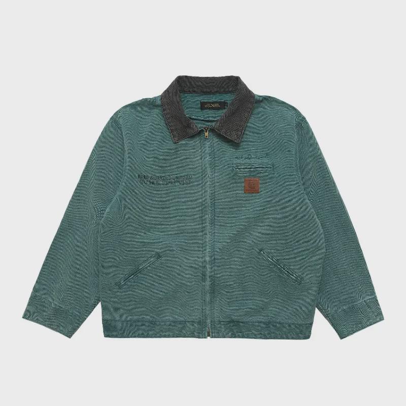 Lawfoo American Vintage J97 Unisex Retro Color-Block Lapel Casual Jacket