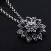 Michel Jone Zirkon Schwarze Dahlie Halsketten Vintage Blume Kristall Kupferlegierung Anhänger Halskette mit Perlen Schmuck Für Frauen Geschenk