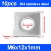 10Pcs M3-M20 Square Flat Washer Square Design Square Gasket  for Construction Machinery
