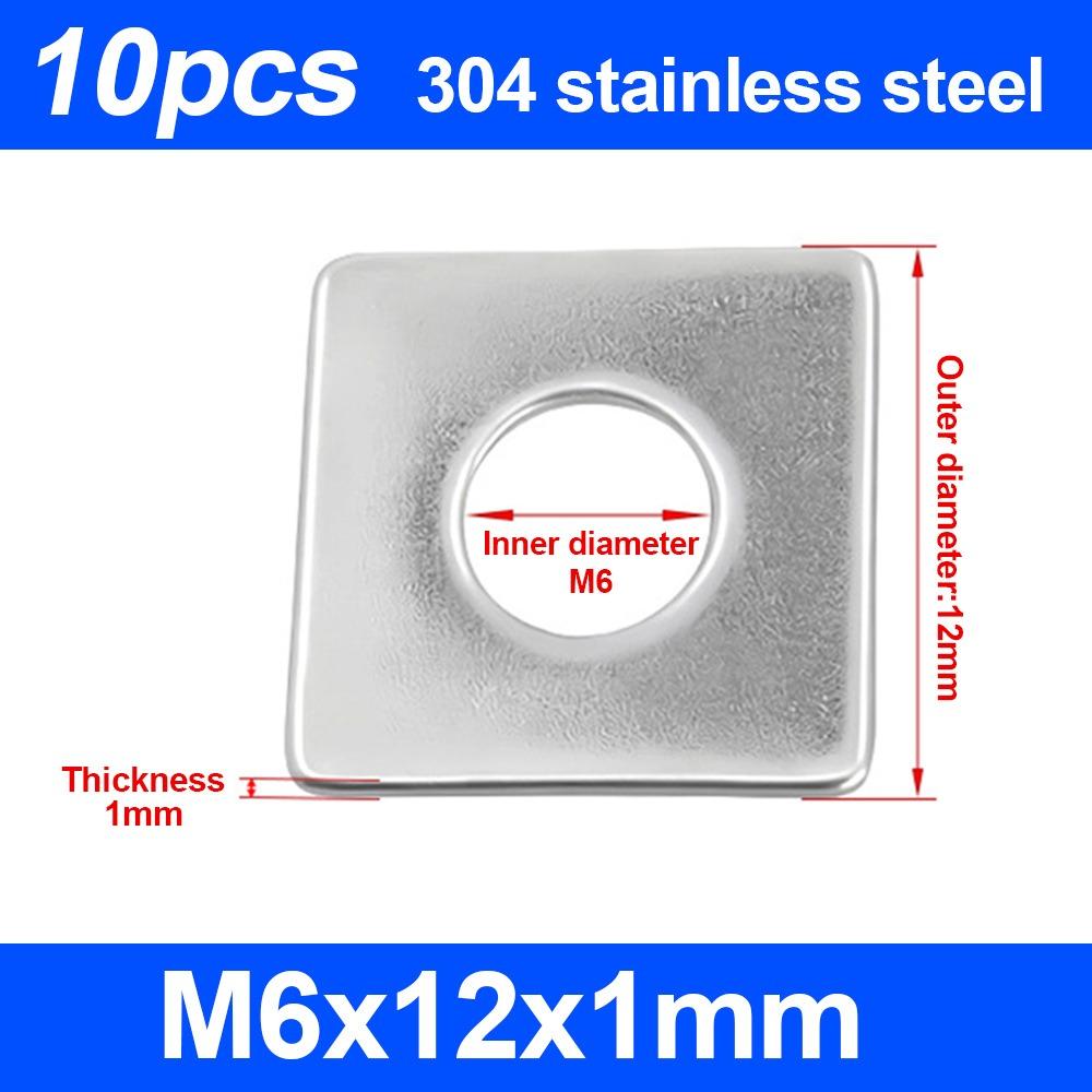 10Pcs M3-M20 Square Flat Washer Square Design Square Gasket  for Construction Machinery