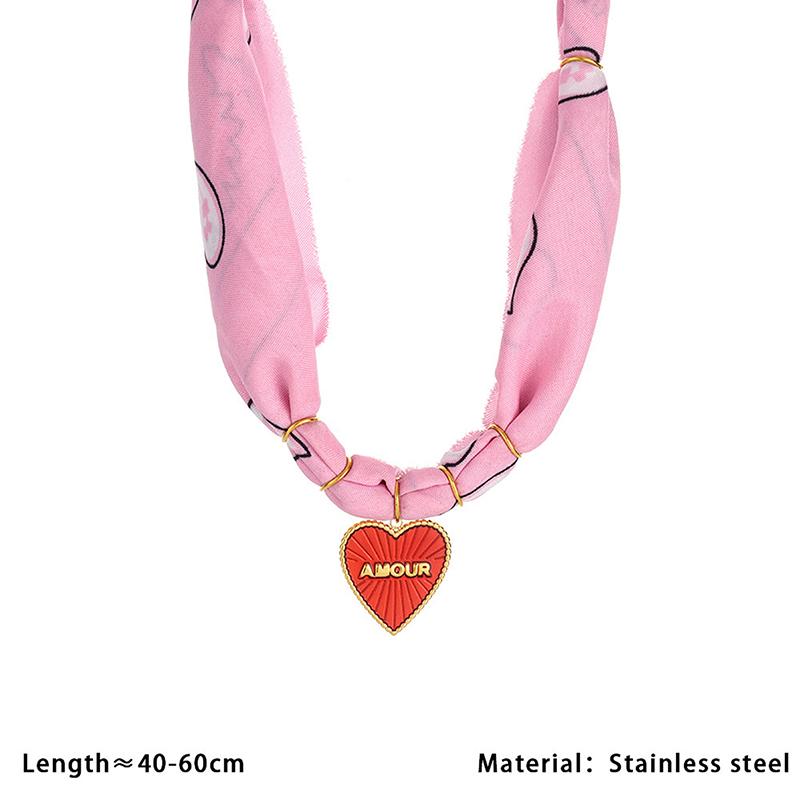 Handmade Twisted Rope Print Bandana Necklace Light Luxury Stainless Steel Shells Beach Wind Pendant Women Jewelry Gift