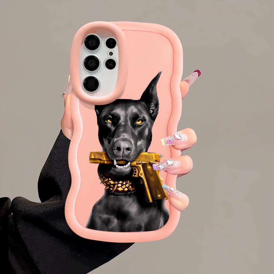 Case for Samsung Galaxy S25 A26 S20 FE S21 S23 Plus S24 A25 S22 Ultra Soft Phone Cover A36 A34 A54 A55 A24 A35 Trendy Doberman