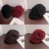 Classic Solid Color Womens Beret With Short Brim For Autumn Winter Fashion Accessory