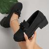 Fashion Mid Heel Square Heel Loafers Spring/autumn New Fashion Ladies Shoes 2025 Hot Sale Shallow Metal Decoration Pumps Mocas